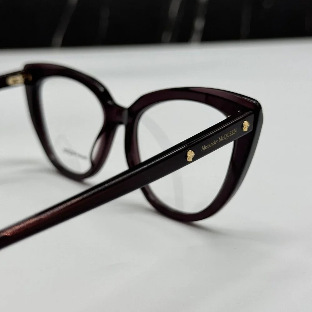 NEW ALEXANDER MCQUEEN AM0253O 003, HAVANA WOMEN CAT EYE EYEGLASSES